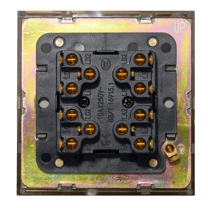4 Gang 2 Way Switch (86) – Plain Toggle – Stainless Steel / Copper