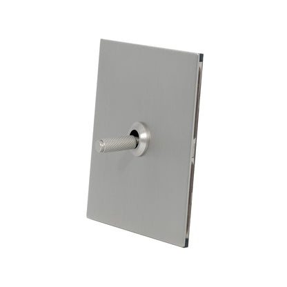 1 Gang 2 Way Switch – Knurled Toggle – Stainless Steel / Copper