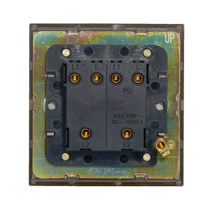 2 Gang 2 Way Switch – Knurled Toggle – Stainless Steel / Copper