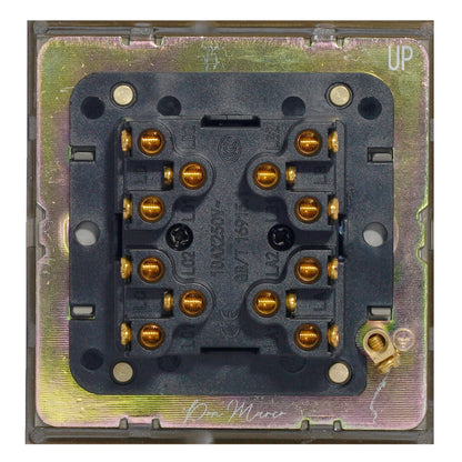 4 Gang 2 Way Switch (86) – Knurled Toggle – Stainless Steel / Copper