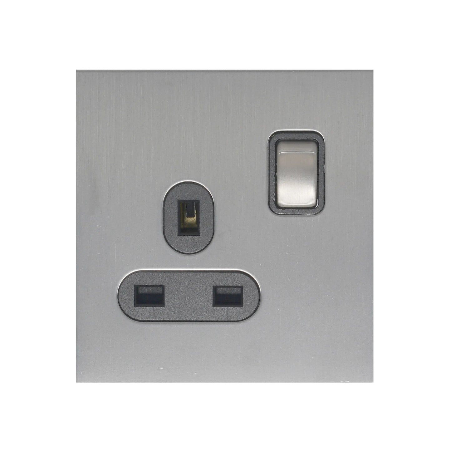 Single UK Socket 13A – On/Off – Stainless Steel