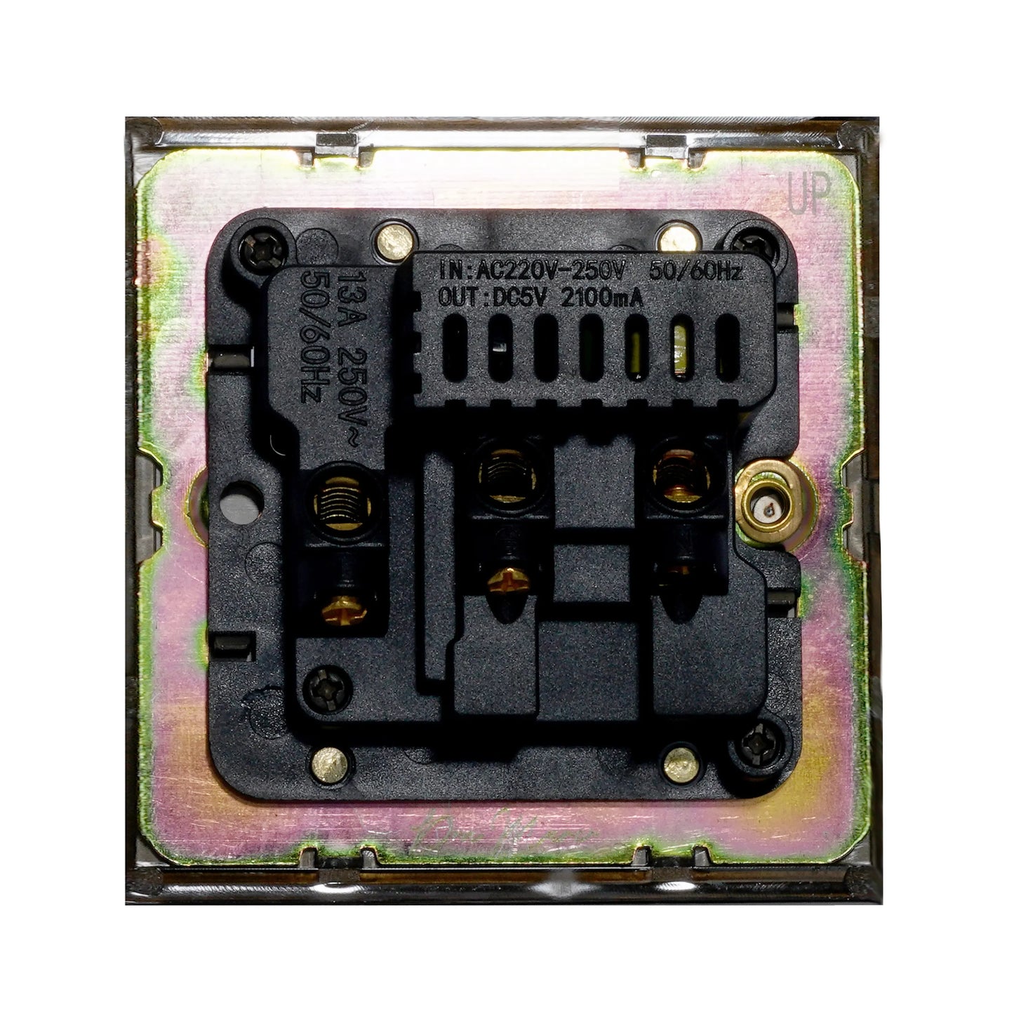 Single UK Socket 13A – On/Off + USB + Type-C – Stainless Steel