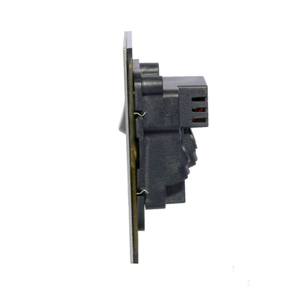 Single MF Socket 13A – On/Off + 2USB – Stainless Steel