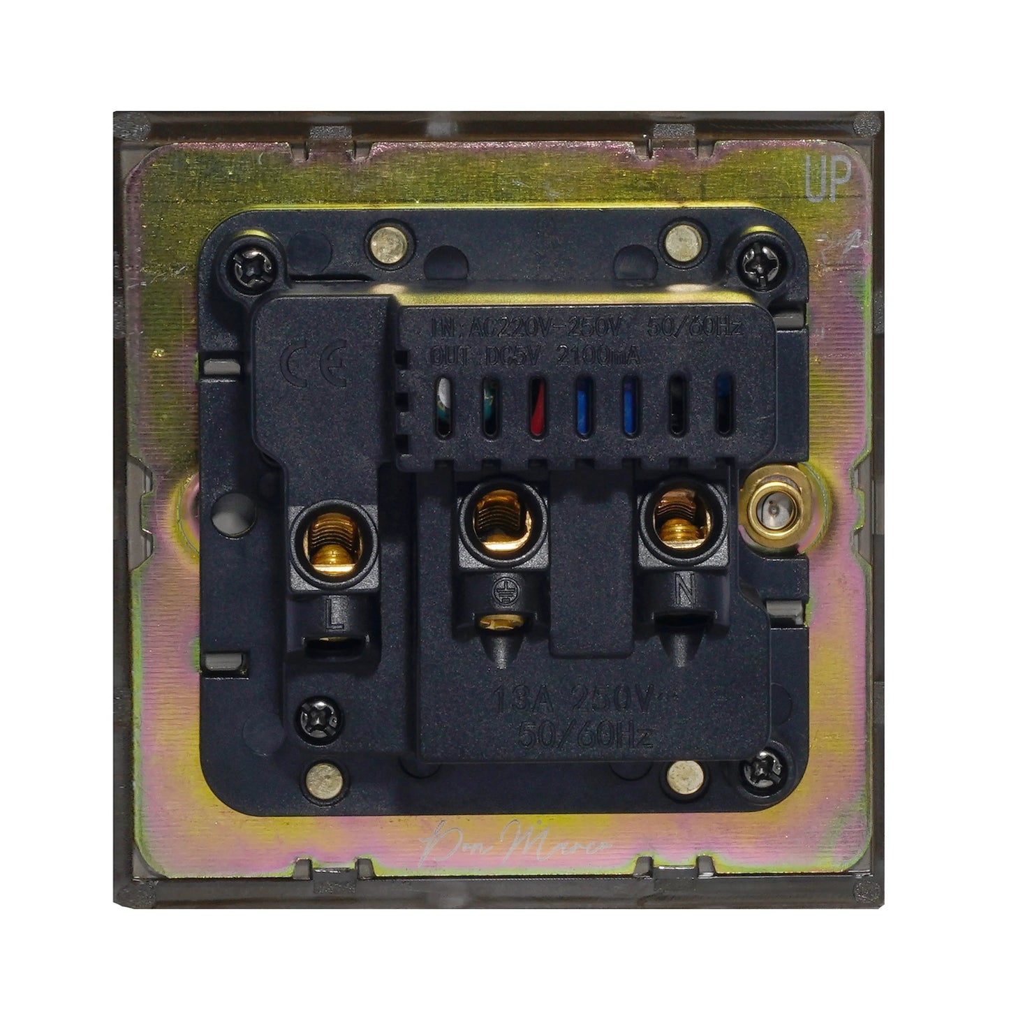 Single MF Socket 13A – On/Off + 2USB – Stainless Steel