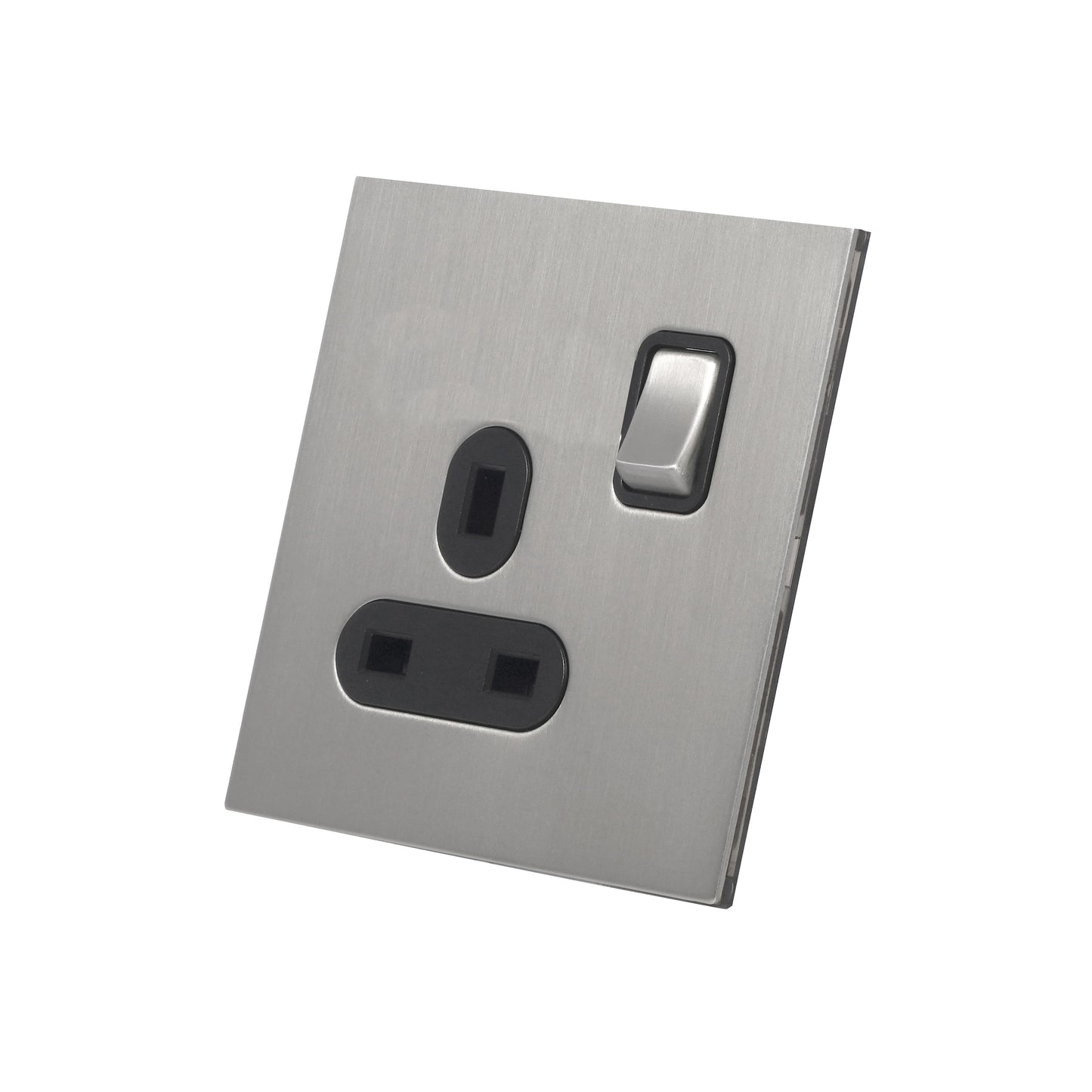 Single UK Socket 13A – On/Off – Stainless Steel