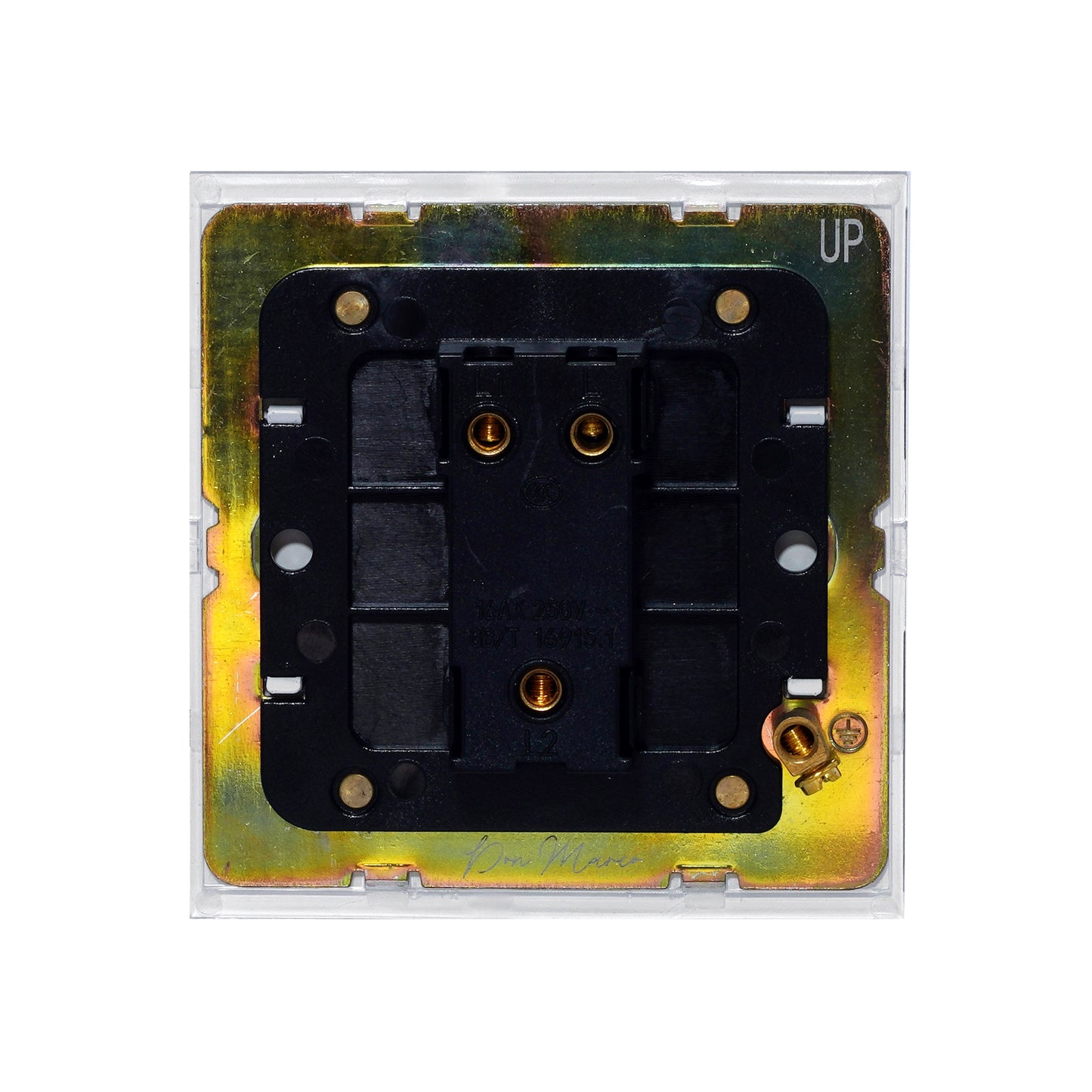 1 Gang 2 Way Switch – Plain Toggle – Stainless Steel / Copper