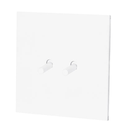 2 Gang 2 Way Switch – Plain Toggle – Stainless Steel / Copper