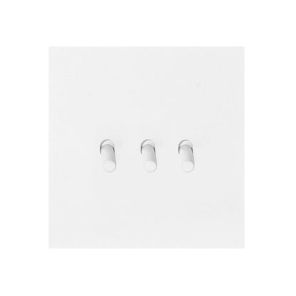 3 Gang 2 Way Switch – Plain Toggle – Stainless Steel / Copper