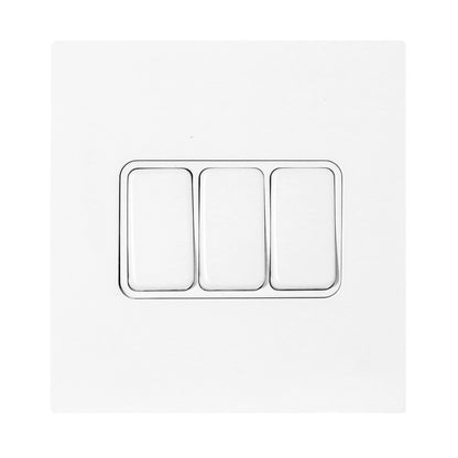 3 Gang 2 Way Switch – Rocker Button – Stainless Steel