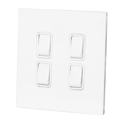 4 Gang 2 Way Switch (86) – Rocker Button – Stainless Steel