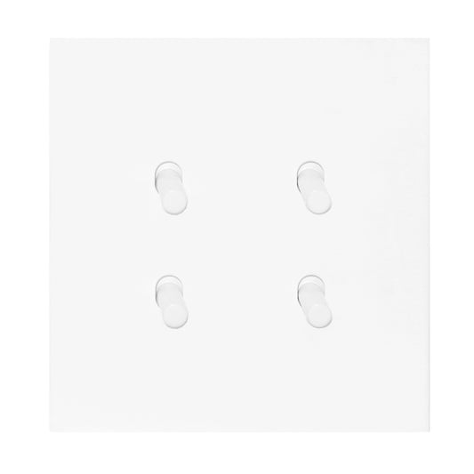 4 Gang 2 Way Switch (86) – Plain Toggle – Stainless Steel / Copper