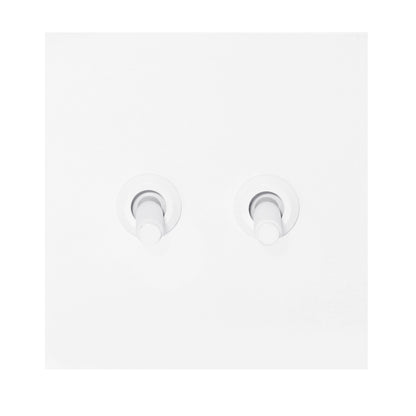2 Gang 2 Way Switch – Knurled Toggle – Stainless Steel / Copper