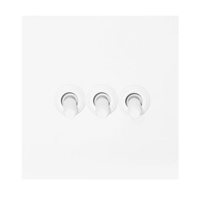 3 Gang 2 Way Switch – Knurled Toggle – Stainless Steel / Copper