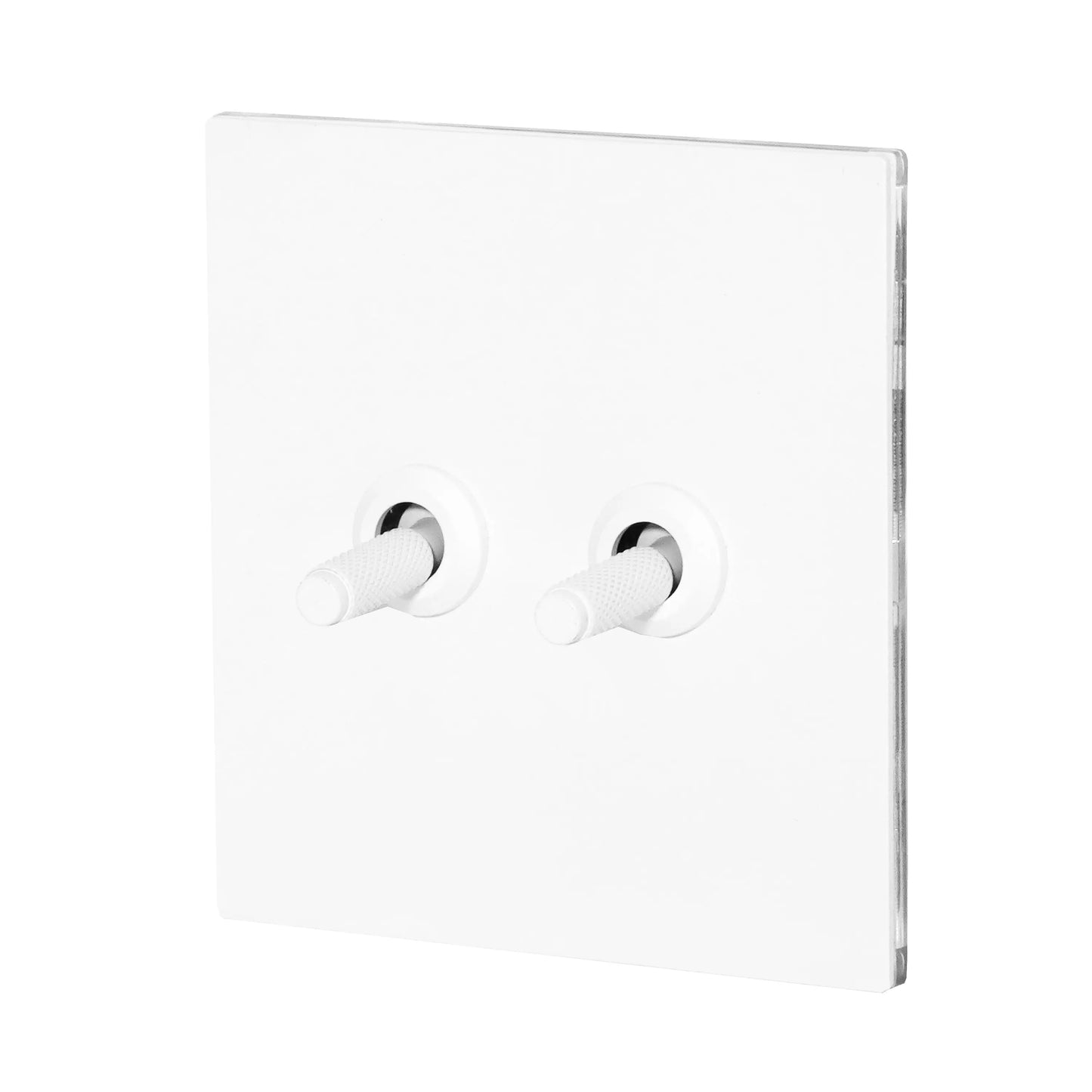 2 Gang Intermediate Switch – Knurled Toggle – Stainless Steel / Copper