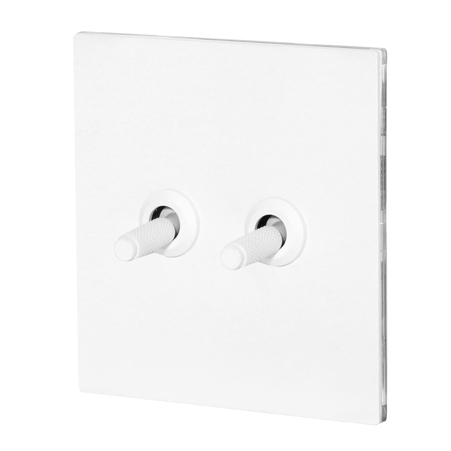 2 Gang 2 Way Switch – Knurled Toggle – Stainless Steel / Copper