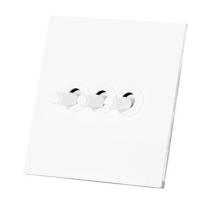 3 Gang 2 Way Switch – Knurled Toggle – Stainless Steel / Copper