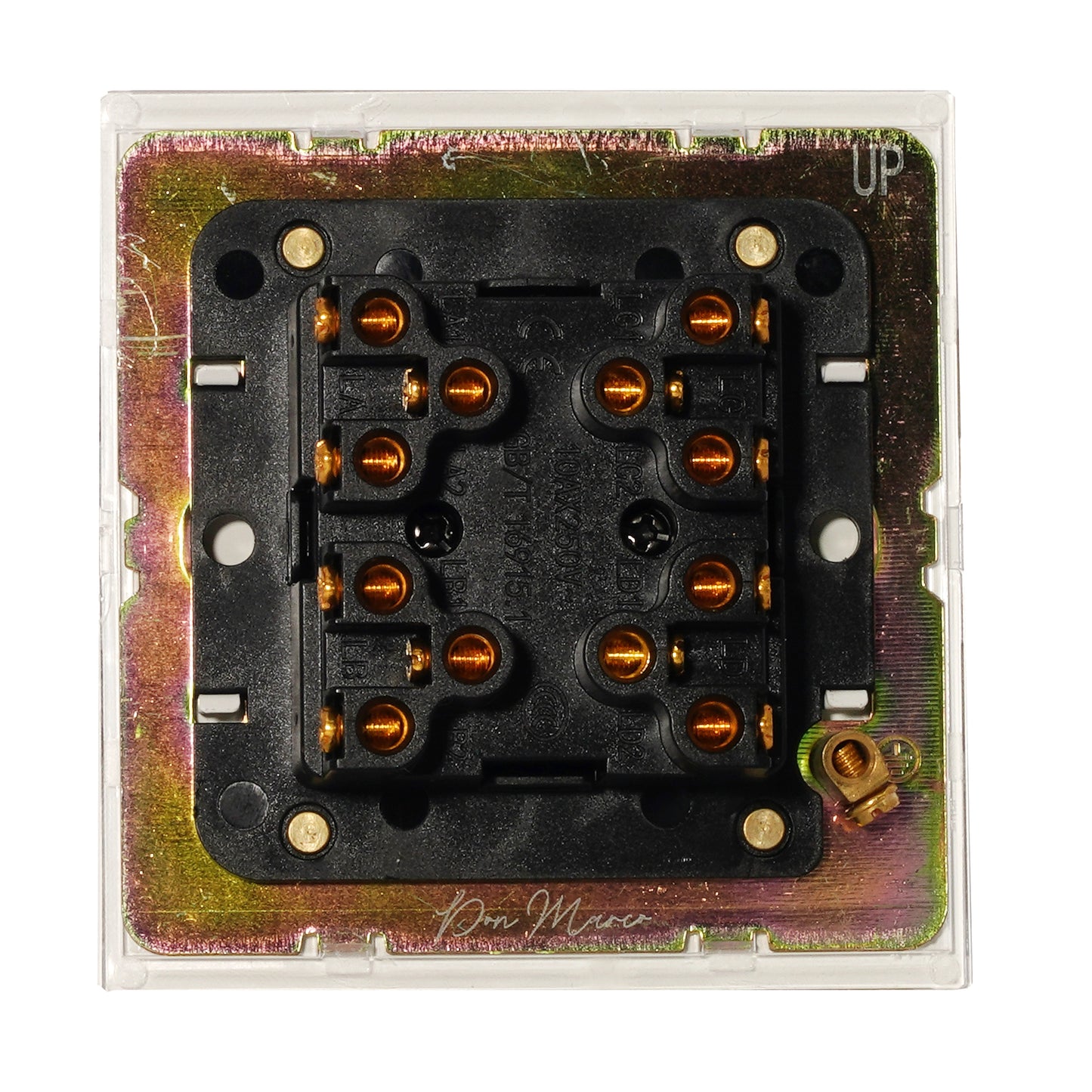 4 Gang 2 Way Switch (86) – Knurled Toggle – Stainless Steel / Copper