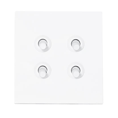 4 Gang 2 Way Switch (86) – Knurled Toggle – Stainless Steel / Copper