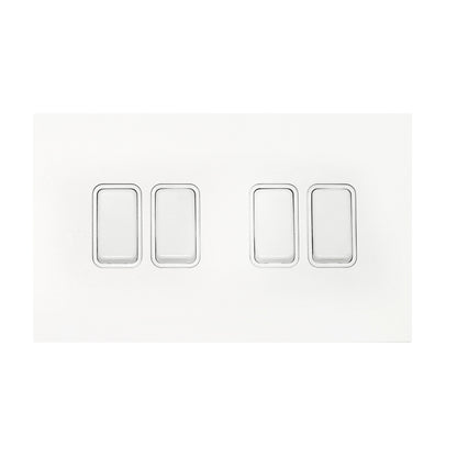 4 Gang 2 Way Switch (148) – Rocker Button – Stainless Steel