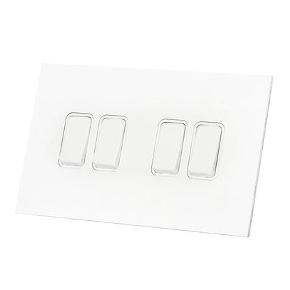 4 Gang 2 Way Switch (148) – Rocker Button – Stainless Steel