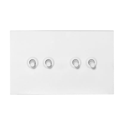 4 Gang 2 Way Switch (148) – Knurled Toggle – Stainless Steel / Copper