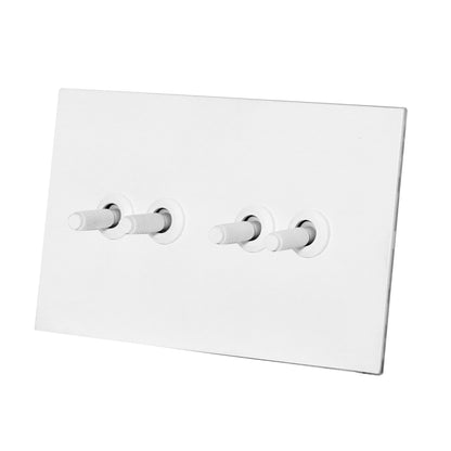 4 Gang 2 Way Switch (148) – Knurled Toggle – Stainless Steel / Copper