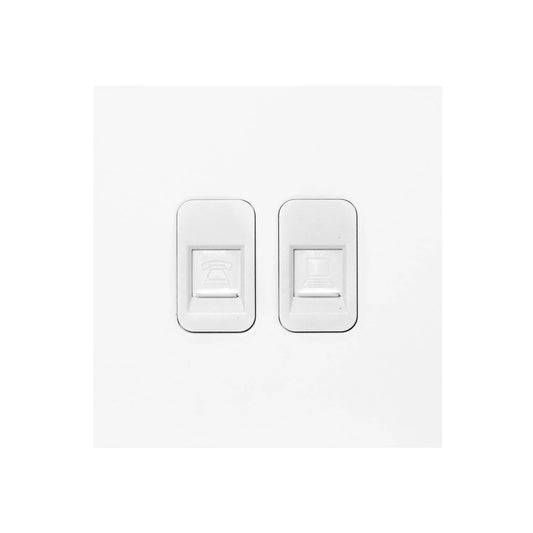 Tel + Computer Socket – Stainless Steel