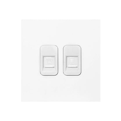 Tel + Computer Socket – Stainless Steel