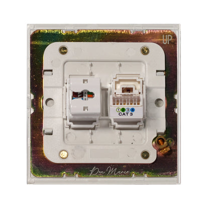 Tel + Computer Socket – Stainless Steel