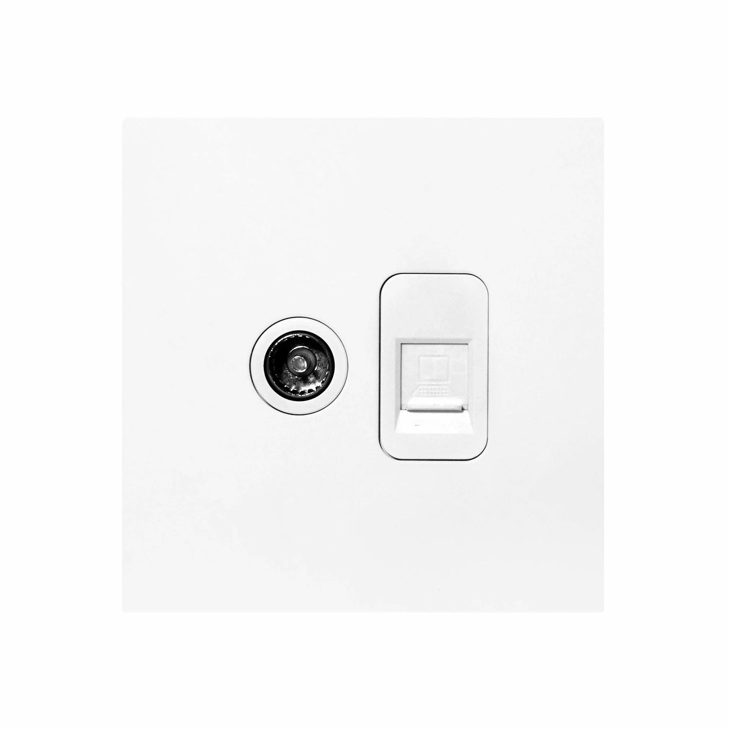 TV + Computer Socket – Stainless Steel