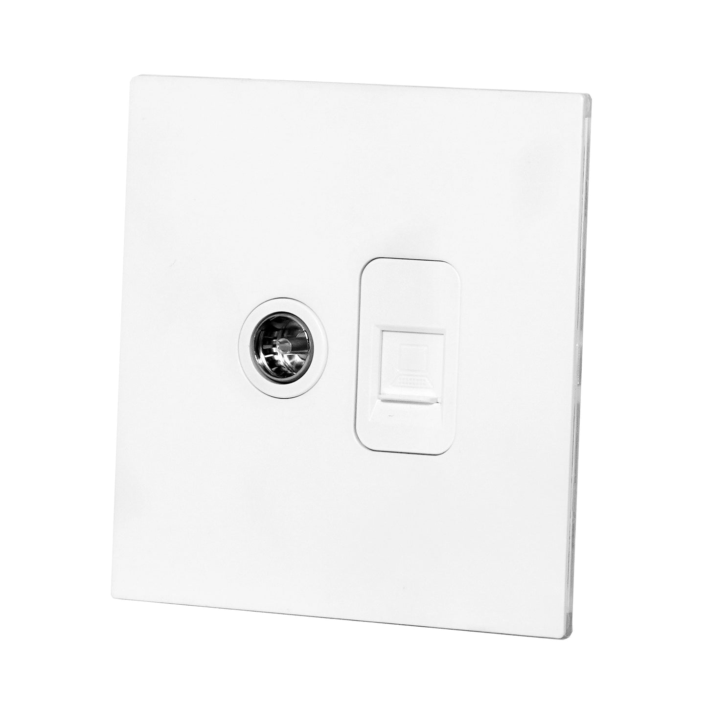 TV + Computer Socket – Stainless Steel