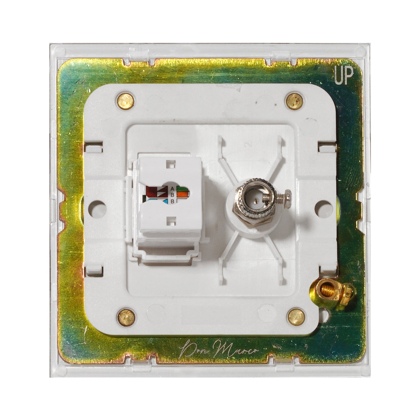 TV + Computer Socket – Stainless Steel