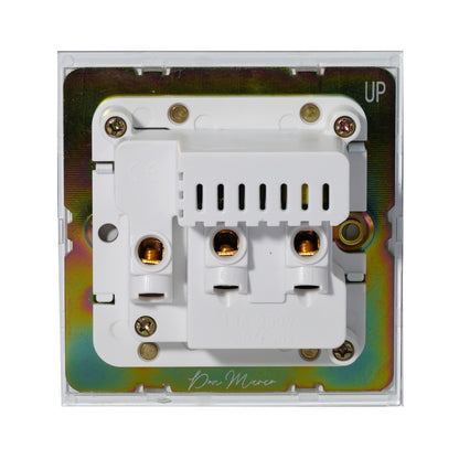 Single MF Socket 13A – On/Off + 2USB – Stainless Steel