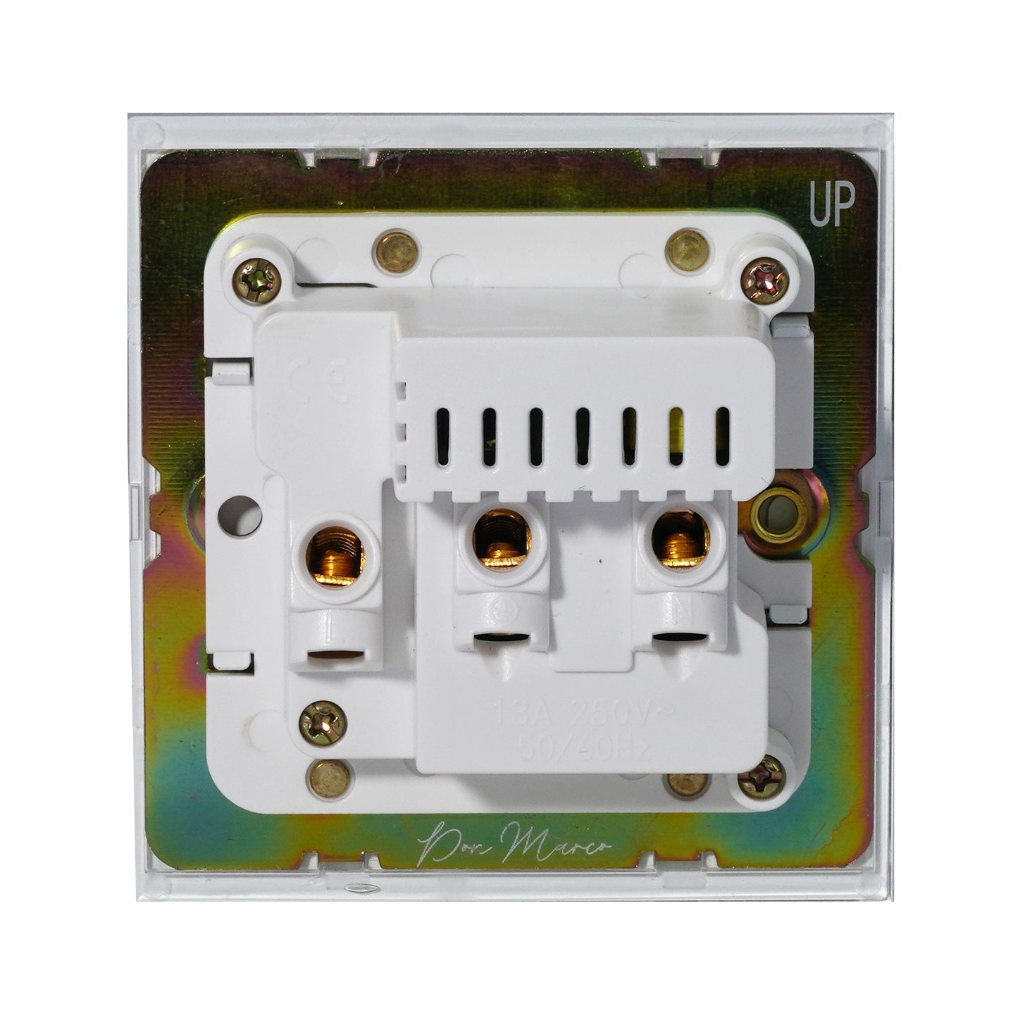 Single MF Socket 13A – On/Off + 2USB – Stainless Steel