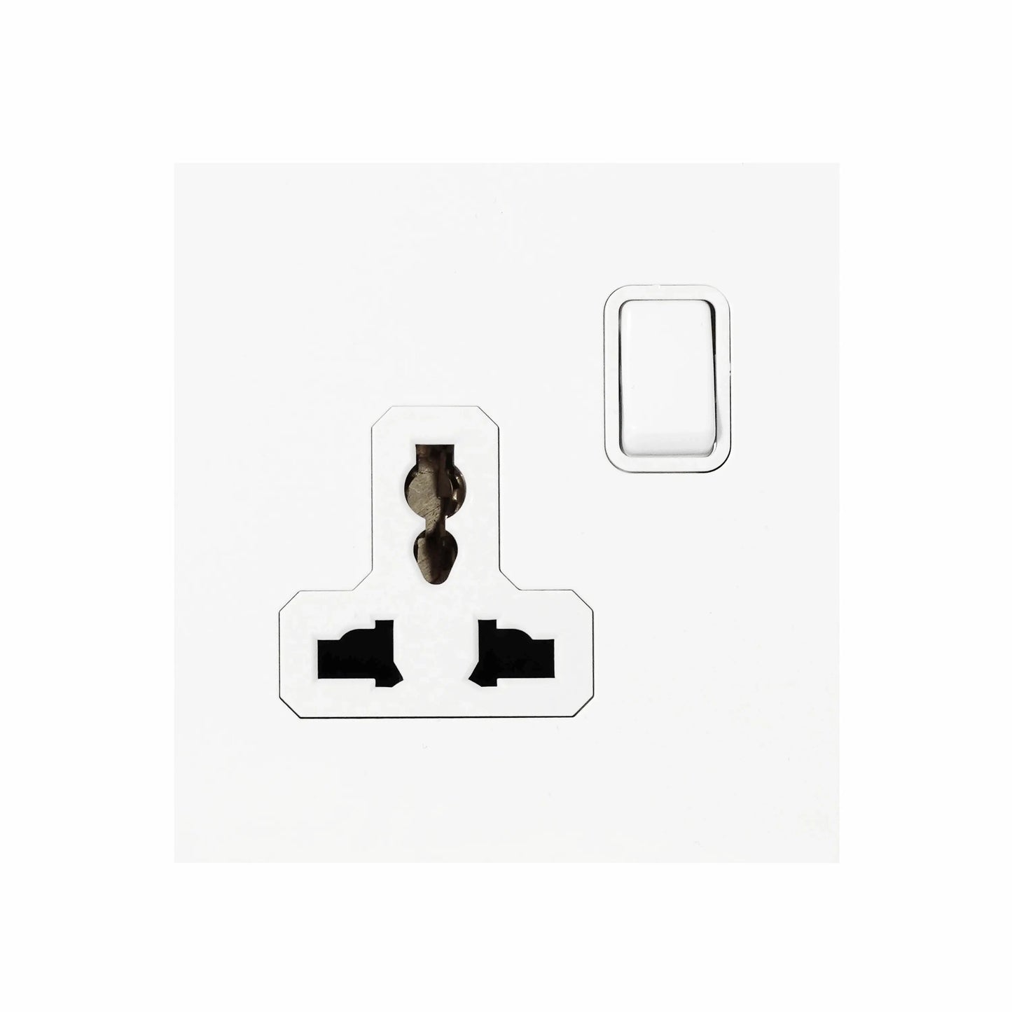 Single MF Socket 13A – On/Off – Stainless Steel