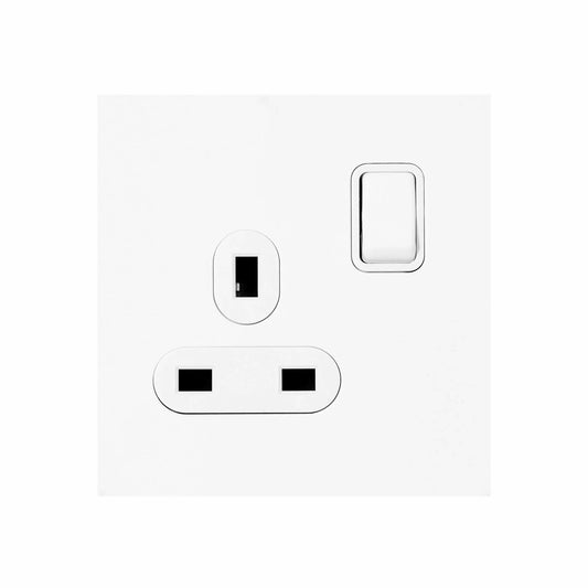 Single UK Socket 13A – On/Off – Stainless Steel
