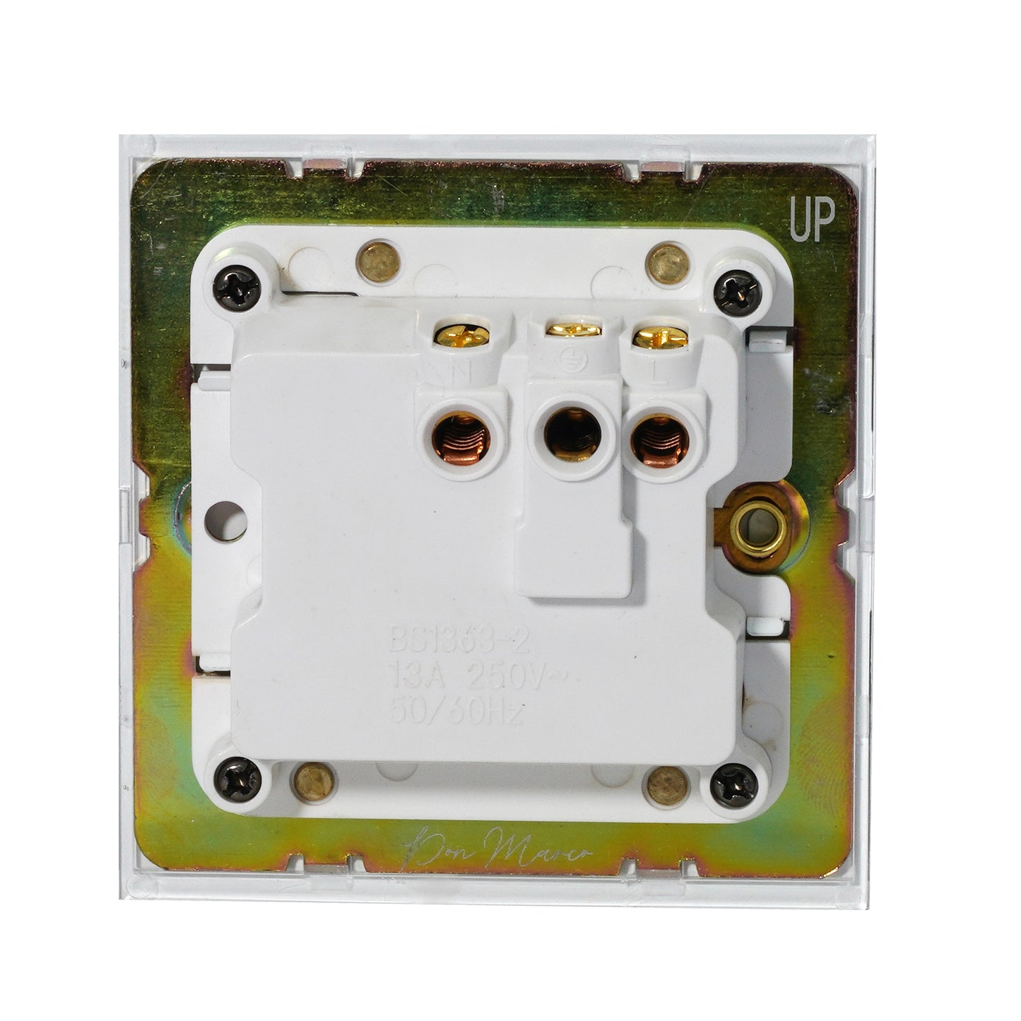 Single UK Socket 13A – On/Off – Stainless Steel