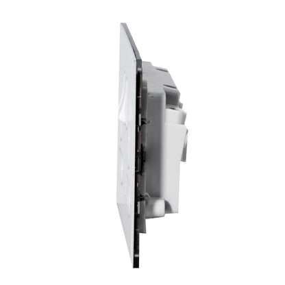 Double UK Socket 13A – On/Off – Stainless Steel