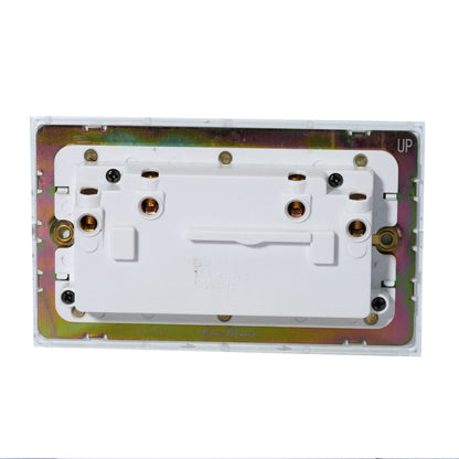 Double UK Socket 13A – On/Off – Stainless Steel