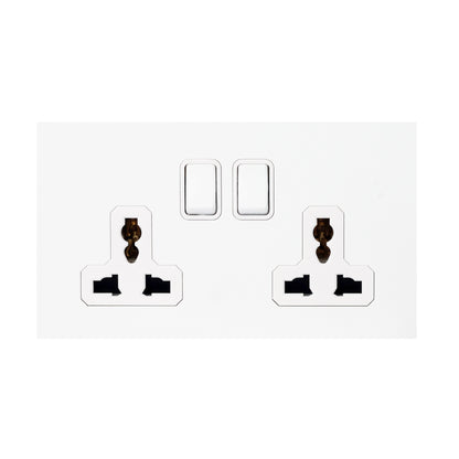 Double MF Socket 13A – On/Off – Stainless Steel