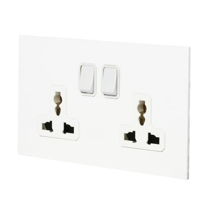Double MF Socket 13A – On/Off – Stainless Steel