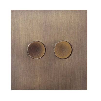 Double Light Dimmer – 2 x 500W Each – Stainless Steel