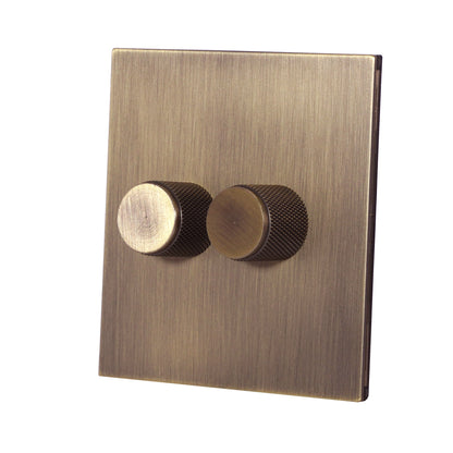 Double Light Dimmer – 2 x 500W Each – Stainless Steel