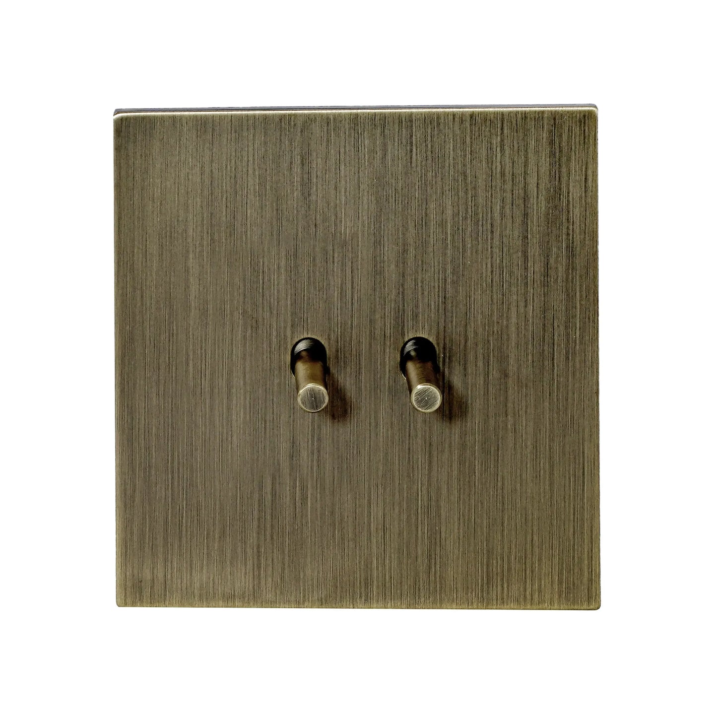 2 Gang Intermediate Switch – Plain Toggle – Stainless Steel / Copper
