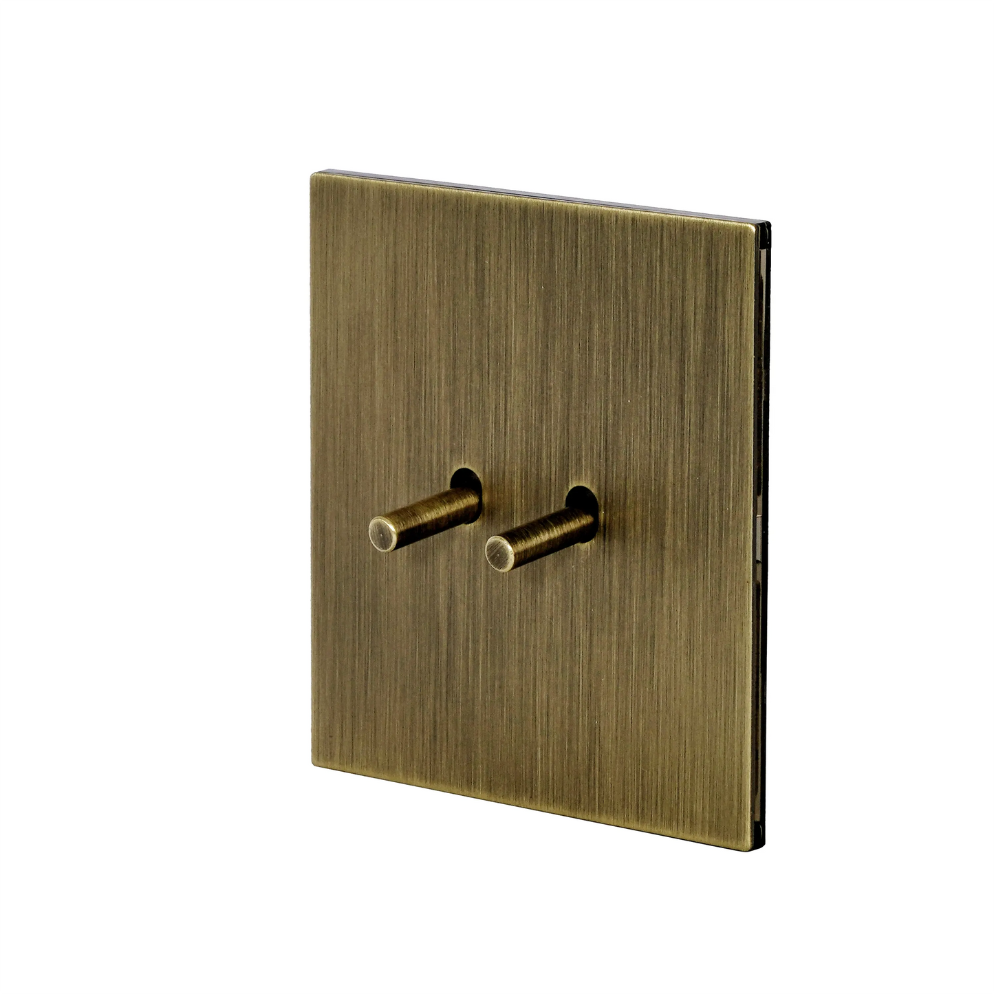 2 Gang Intermediate Switch – Plain Toggle – Stainless Steel / Copper