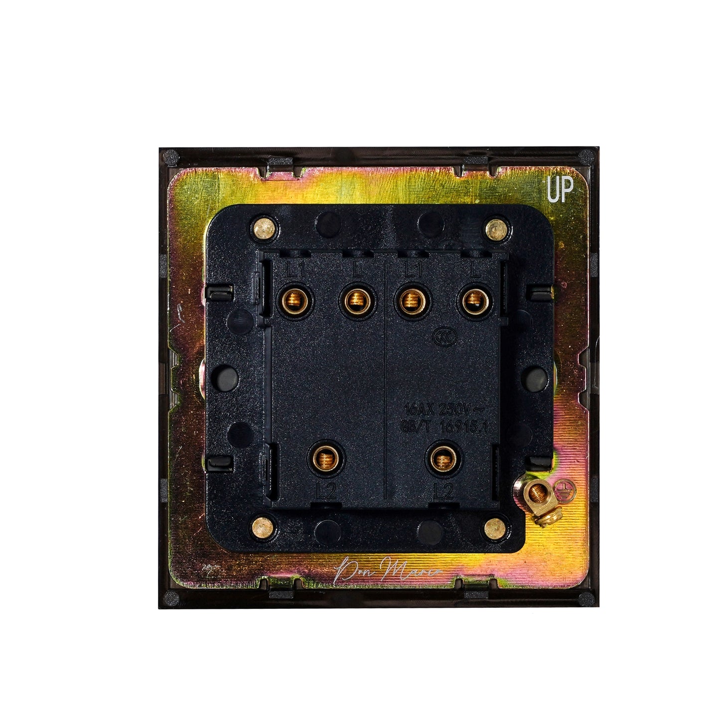 1 Gang 2 Way Switch – Plain Toggle – Stainless Steel / Copper