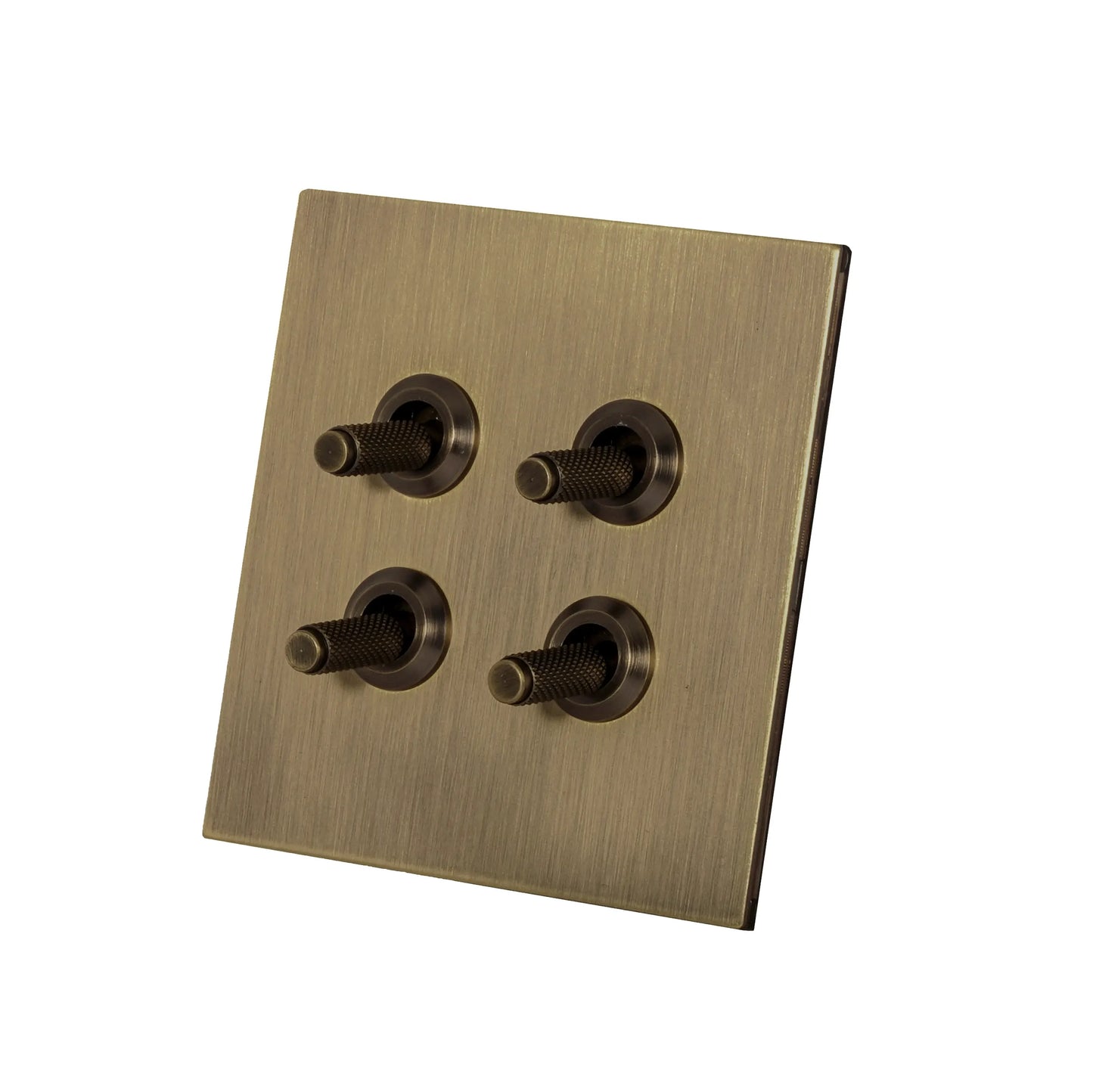 4 Gang 2 Way Switch (86) – Knurled Toggle – Stainless Steel / Copper