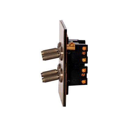 4 Gang 2 Way Switch (86) – Knurled Toggle – Stainless Steel / Copper