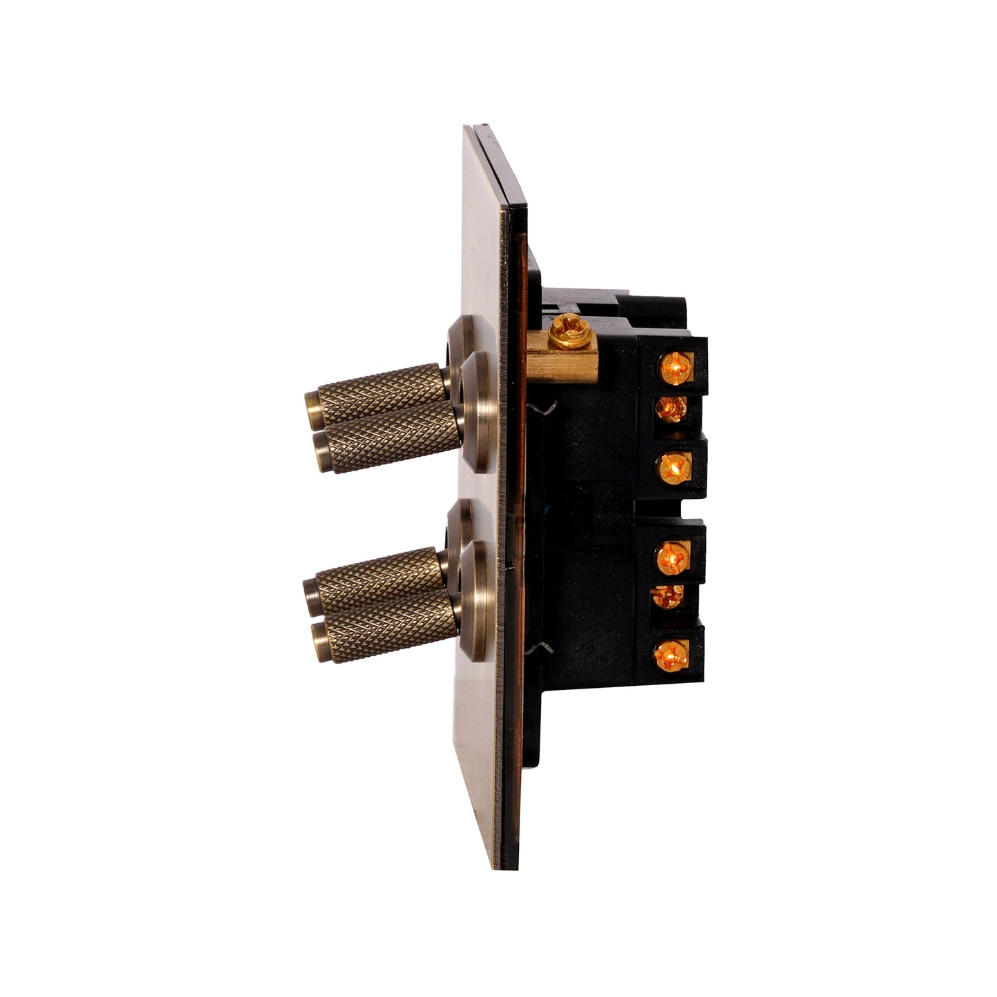4 Gang 2 Way Switch (86) – Knurled Toggle – Stainless Steel / Copper