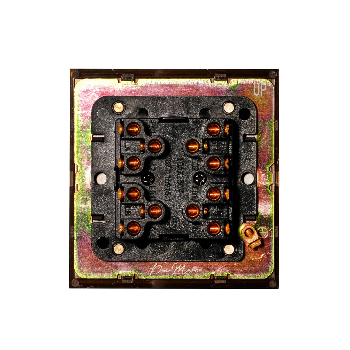4 Gang 2 Way Switch (86) – Plain Toggle – Stainless Steel / Copper